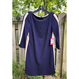 Vince Camuto Womens Sz 6 Sheath Dress Blue Blush Pink Career